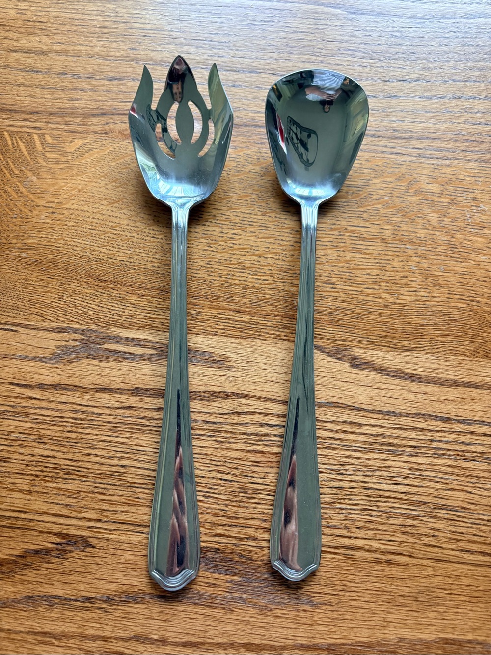 Reed & Barton Tarbor Stainless Steel Serving Spoon and Slotted Server